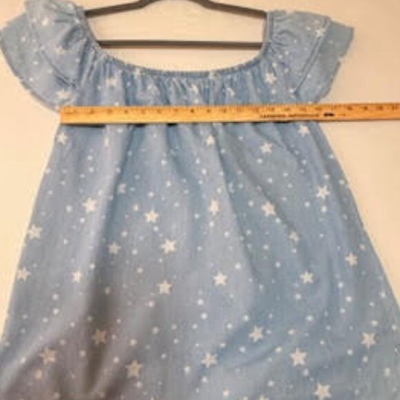 Cavalini Denim Collection Women’s Star Print Off Shoulder Top Size L - Picture 4 of 6